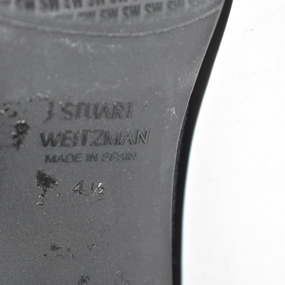 STUART WEITZMAN Prancer Suede Sock Booties POINTY BLOCK BLACK 4.5 (P12) - Picture 8 of 8